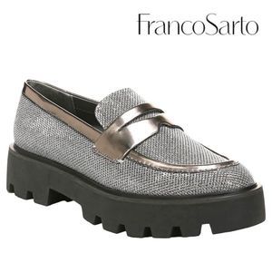 FRANCO SARTO Balin Block Heel Loafer in Pewter Size 6 NWOT